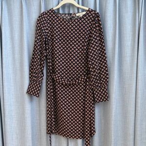 LOFT Long Sleeve Tie Waist Dress